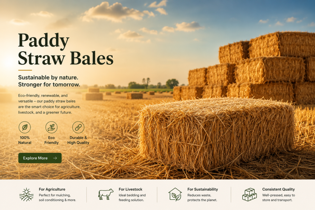 Bulk paddy straw supplier in india